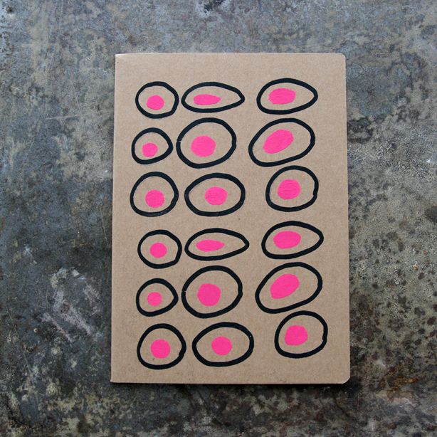 Carnet-Notebook kraft graphique noir et rose
