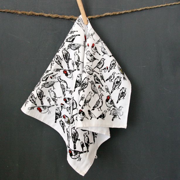 Torchon de cuisine en coton -Tea towel - Oiseaux