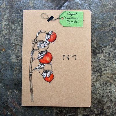 Carnet-notebook lign&eacute; botanic A5 - Muguet