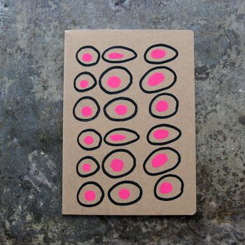 Carnet-Notebook kraft graphique noir et rose